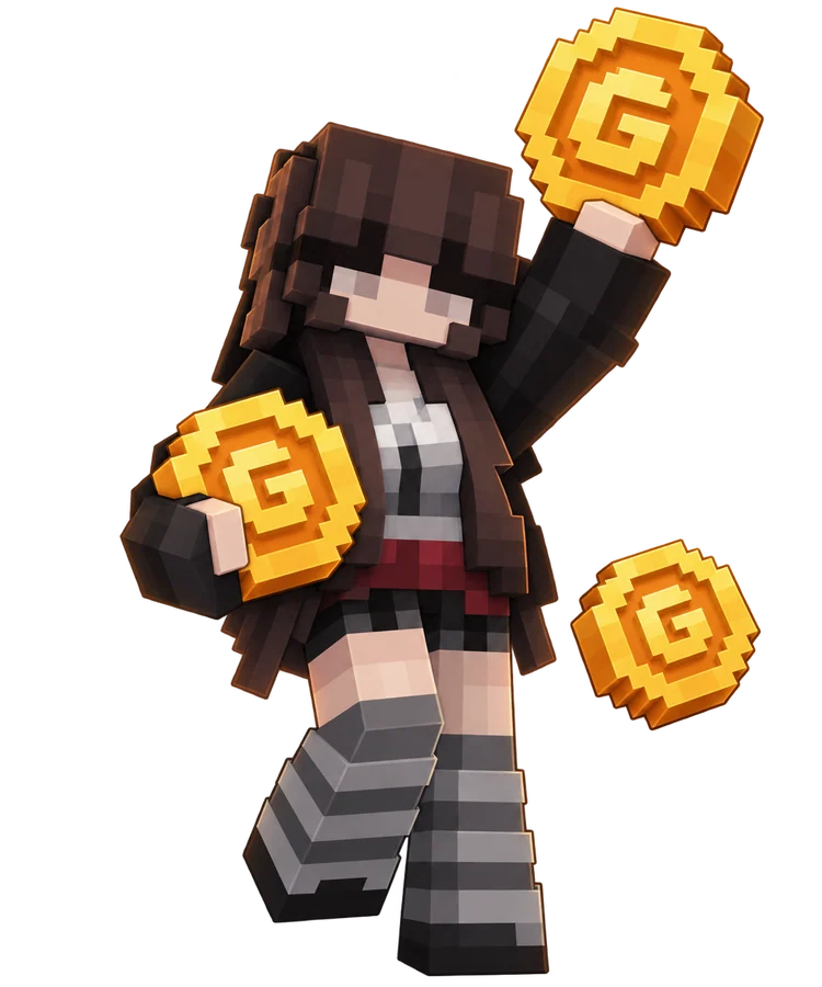 Character holding Gembound coins